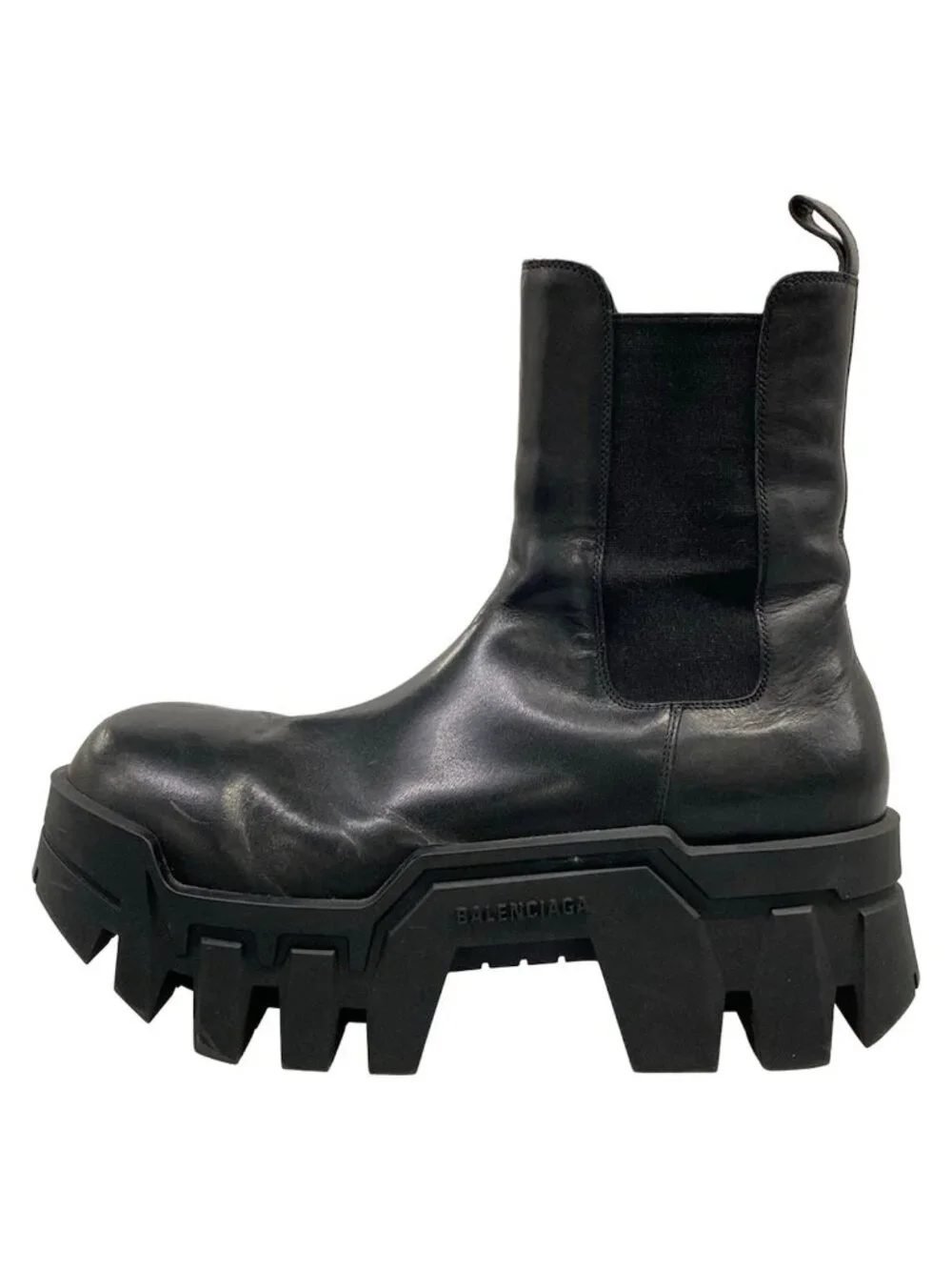 Balenciaga Short Boots Black Side Gore Leather